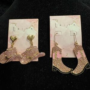 Leith Pink and Gold  Western Earrings